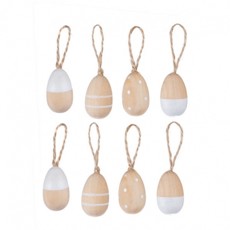 Set de 8 oeufs en bois