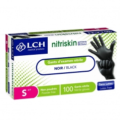 Gants nitrile noir Nitriskin non poudrés