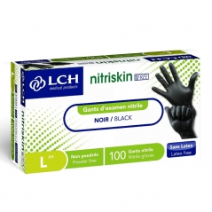 Gants nitrile noir Nitriskin non poudrés